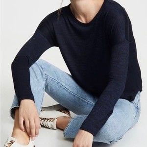 rag and bone Sweater Size Medium Hudson Crew Neck Pullover Blue Black RN108879